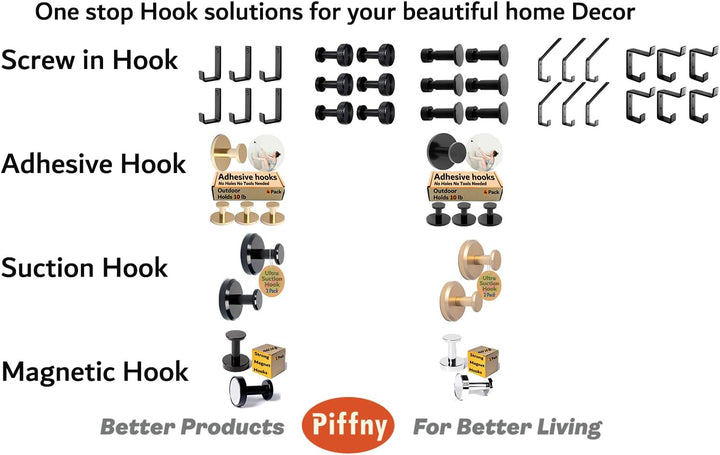 Robe &amp; Towel Hook, 6 Pack Heavy Duty Stainless Steel Outdoor Wall Hooks for Hanging Towel, Coat, Backpack, Keys, Etc (Modern Industrial)