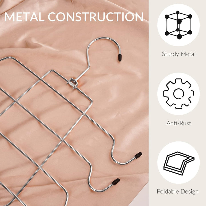 2 Pack Tank Top Hanger Space Saving, Bra Hangers for Closet Organizer, Hanging Bra Organizer Tank Tops Holder with 16 Hooks, Metal Closet Organizers and Storage Small Space Solutions, Silver