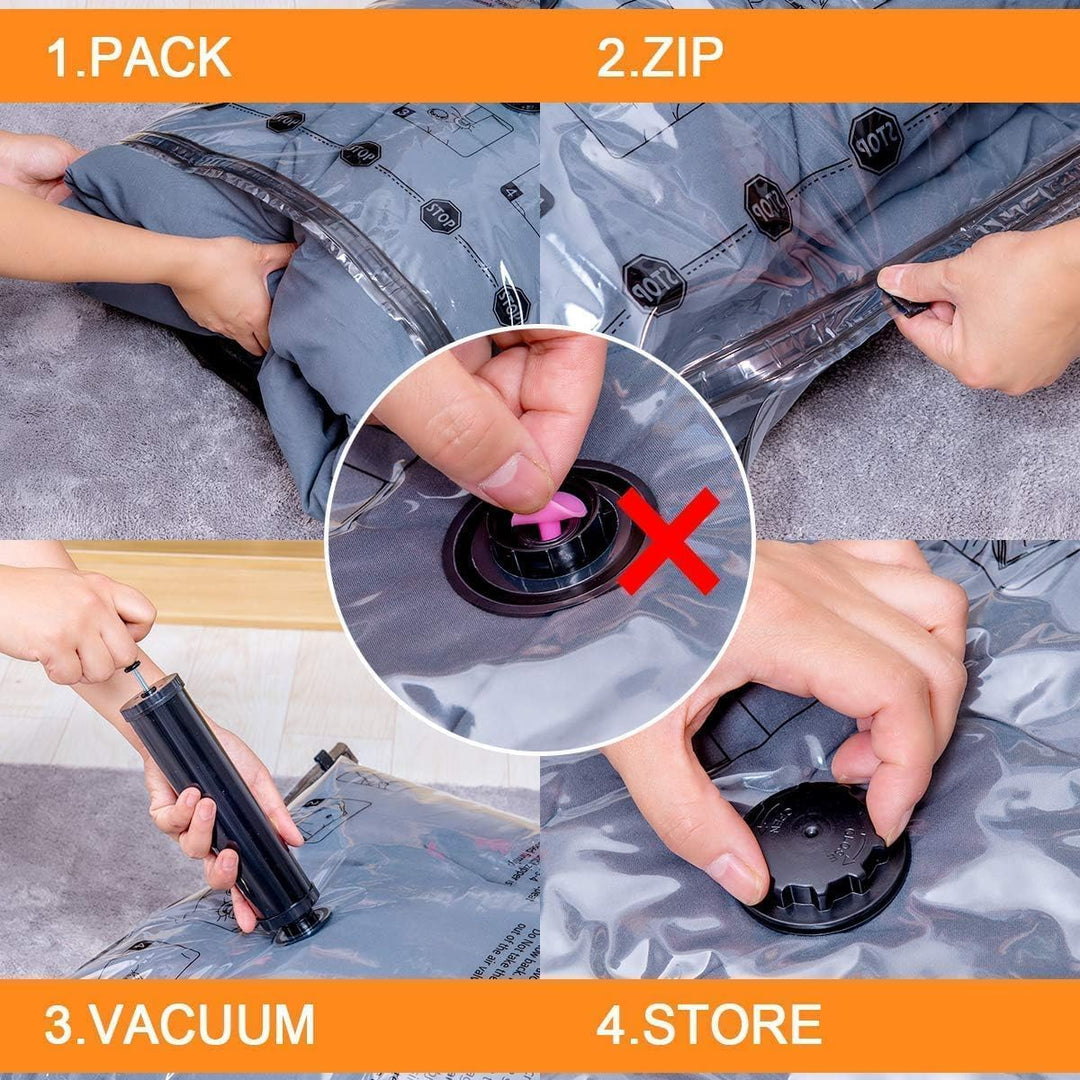 Vacuum Seal Bags for Clothing Travel &amp; Home Storage, Travel Vacuum Bags with Electric Pump,Space Saver for Blankets, Comforters, Pillows, Clothes,10 Medium