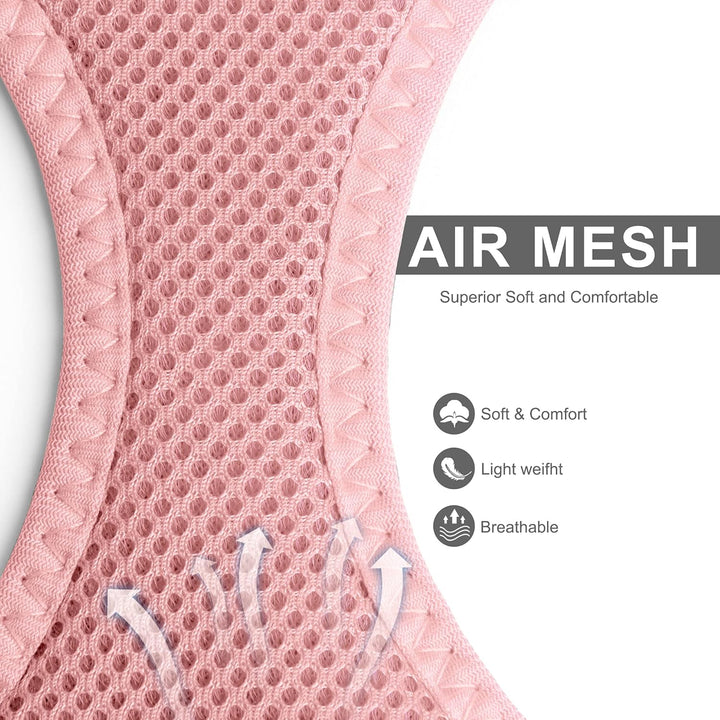 Cat Harness and Leash Set for Walking Kitten and Puppy, Escape Proof Kitten Harness with Breathable Lightweight Soft Mesh, Adjustable Reflective Step-In Design. (XXXS, Pink)