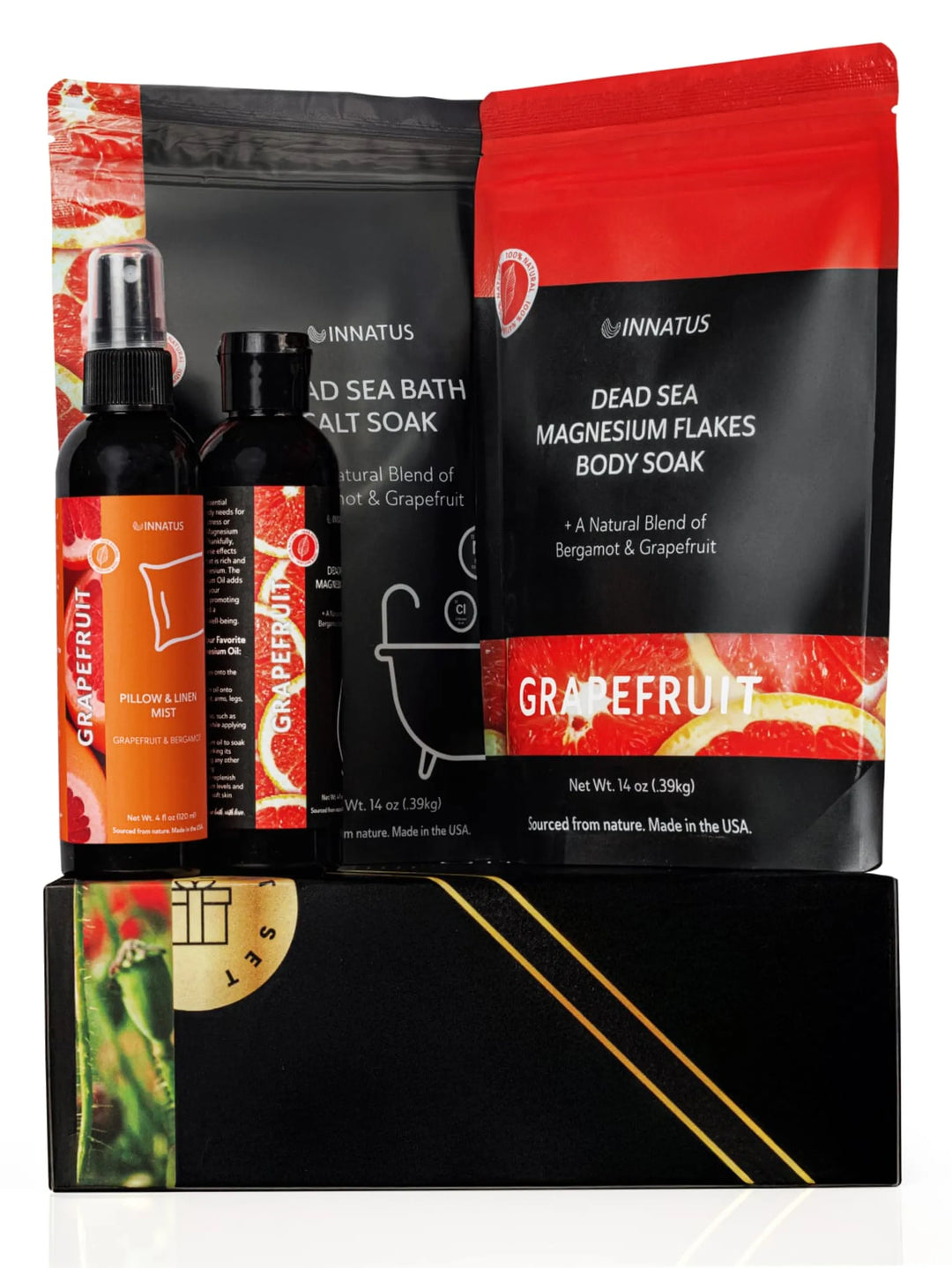 Luxury Dead Sea Spa Gift Set - Bath Salt, Mud Mask, Lavender Facial Spray &amp; Essential Oil