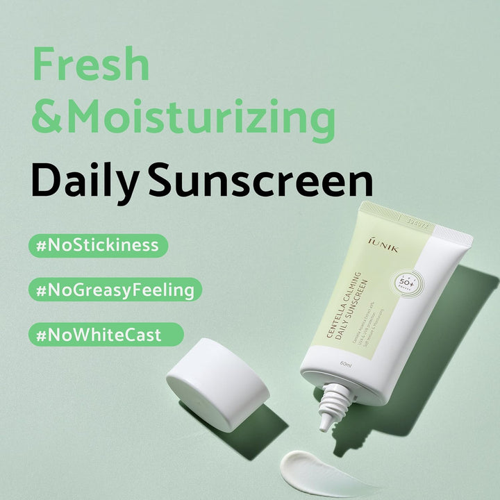 Centella Calming Moisture Daily Sunscreen SPF 50+ PA++++ Matte &amp; No White Cast Centella Asiatica Dry Oily Sensitive Vegan Korean Skincare