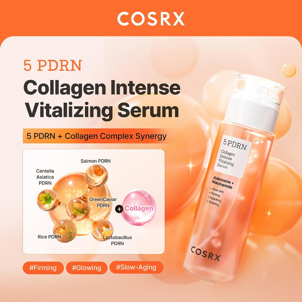 5 PDRN Collagen Intense Vitalizing Serum - Korean Serum for Skin Firming & Glowing with Salmon DNA, Centella, Lactobacillus PDRN & Collagen, Korean Skin Care (3.38 Fl.Oz.)