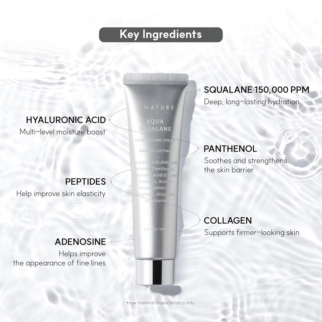 Pore Minimizing Moisturizer for Dry &amp; Sensitive Skin Squalane Hydrating Face Cream, Tightening &amp; Smoothing Pores, Lightweight Korean Skincare, 2.7 Fl Oz