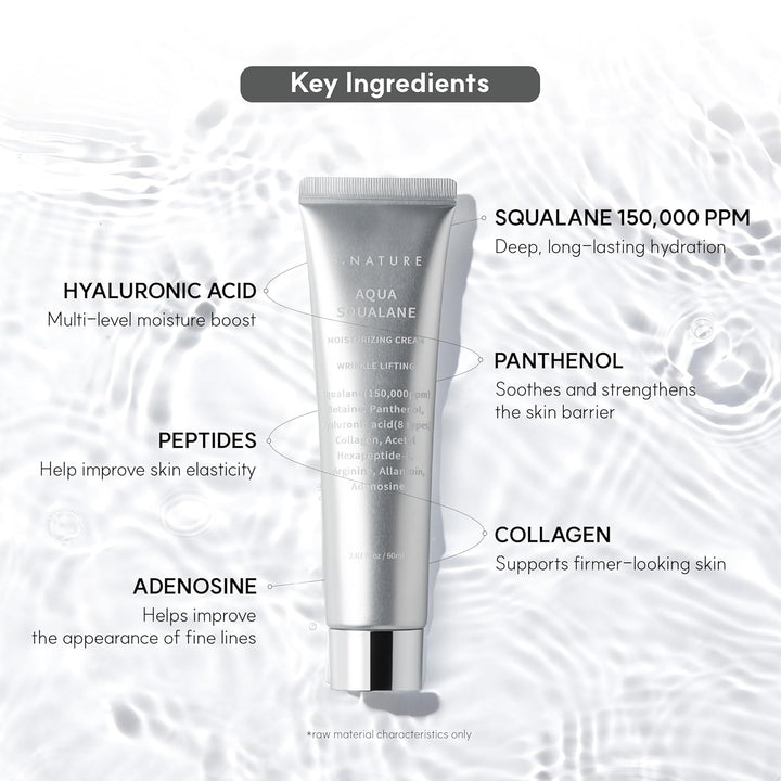 Pore Minimizing Moisturizer for Dry &amp; Sensitive Skin Squalane Hydrating Face Cream, Tightening &amp; Smoothing Pores, Lightweight Korean Skincare, 2.7 Fl Oz