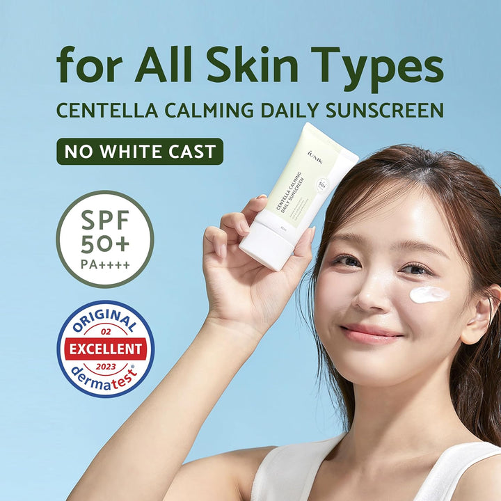 Centella Calming Moisture Daily Sunscreen SPF 50+ PA++++ Matte &amp; No White Cast Centella Asiatica Dry Oily Sensitive Vegan Korean Skincare