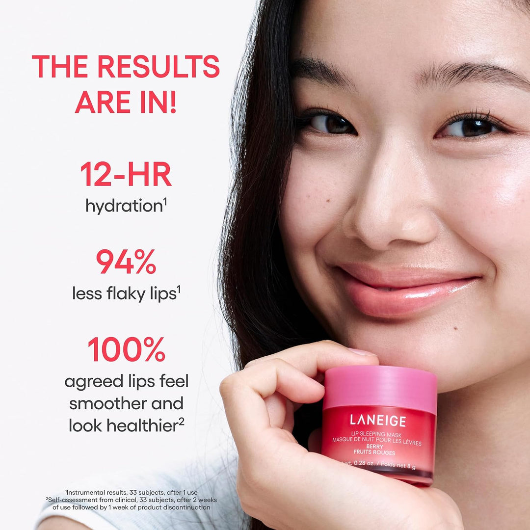 LANEIGE Lip Sleeping Mask: Hydrating &amp; Nourishing Korean Overnight Lip Treatment Mask with Shea Butter, Vitamin C &amp; Murumuru, Antioxidants for Flaky, Dry Lips | Korean Skin Care