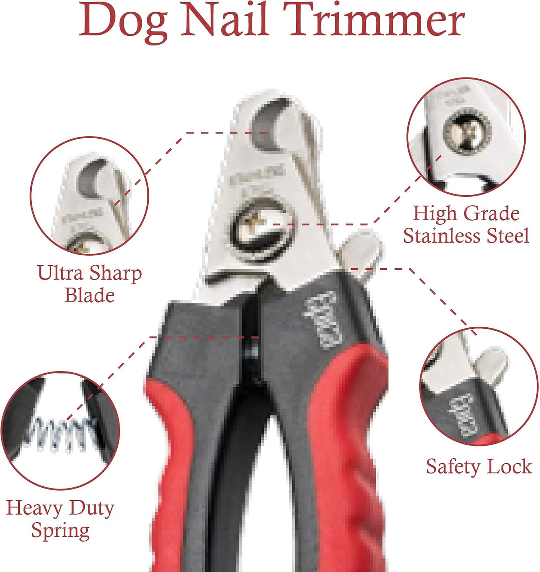 Professional Dog Nail Clipper, Nail Clippers for Large Dog, Easy and Safe Grooming Clippers, Cat Claw Trimmer with Safety Guard (Small/Medium)