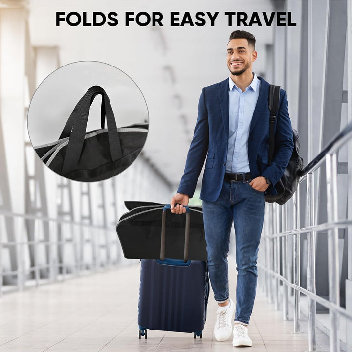 2PK Heavy Duty Garment Bag with Shoe Storage Travel Bag for Dresses, Suit, Coats Travel Essential (60", Black)