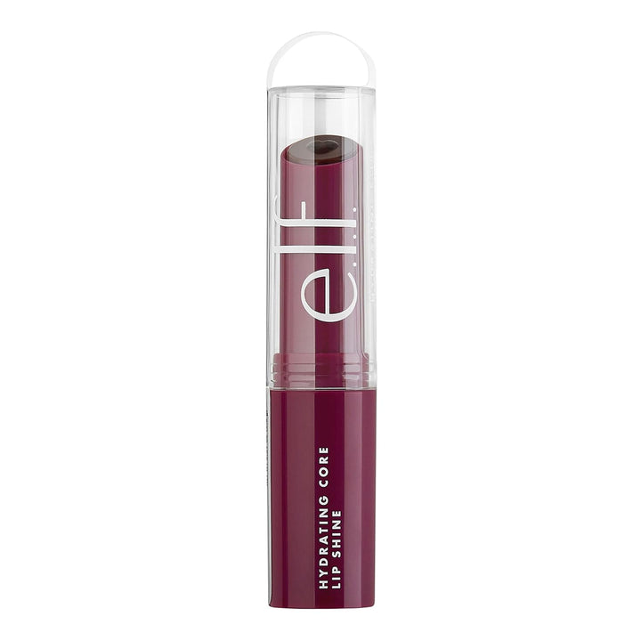 Hydrating Core Lip Shine with Shea Butter &amp; Vitamin E, Tinted Lip Balm for a Smooth, Glossy Finish &amp; Long-Lasting Moisture, Ecstatic Deep Berry