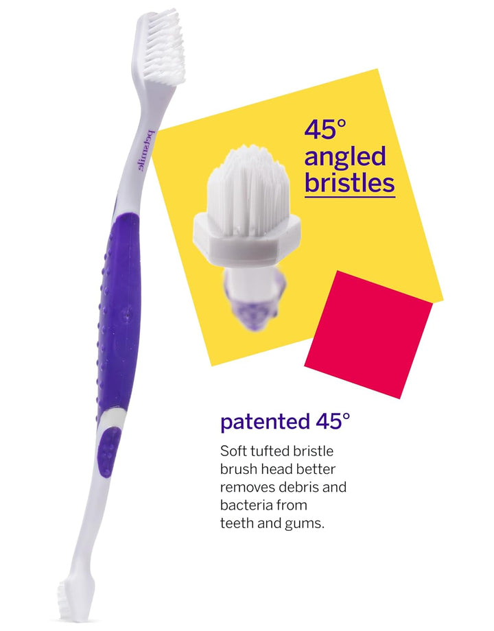 Professional Pet Toothbrush - Patented 45 Degree Cat &amp; Dog Toothbrush for Small &amp; Large Animals - Pet Accessories for Dental Care - VOHC Approved Teeth Cleaning - Dog Toothpaste Not Included