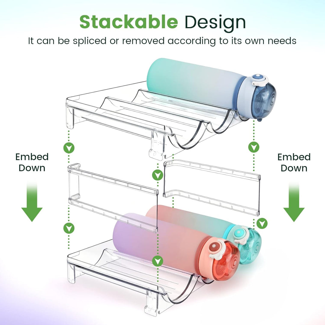 Organizador Apilable de Botellas para Cocina y Gabinete · 2 Niveles · Acrílico Transparente