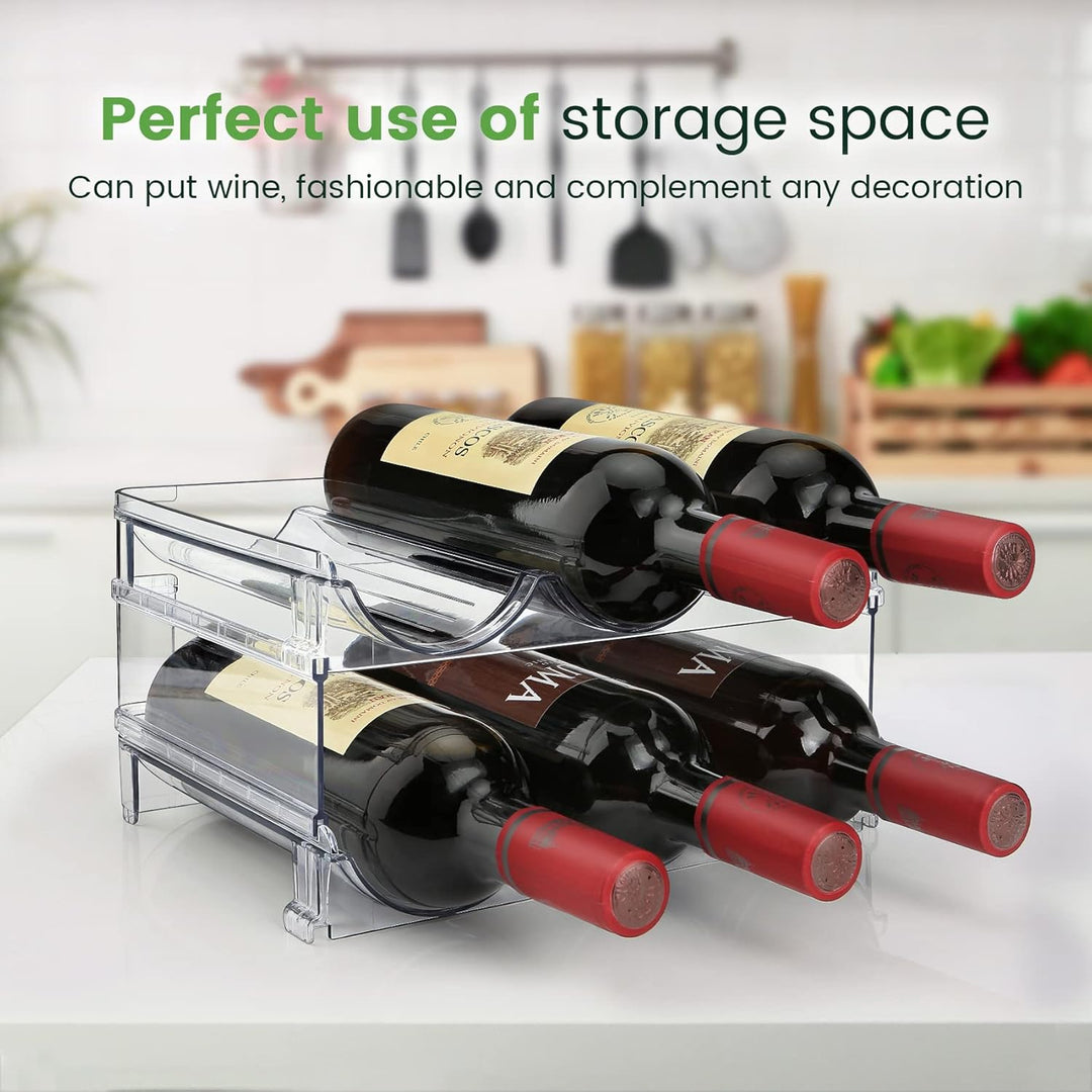 Organizador Apilable de Botellas para Cocina y Gabinete · 2 Niveles · Acrílico Transparente