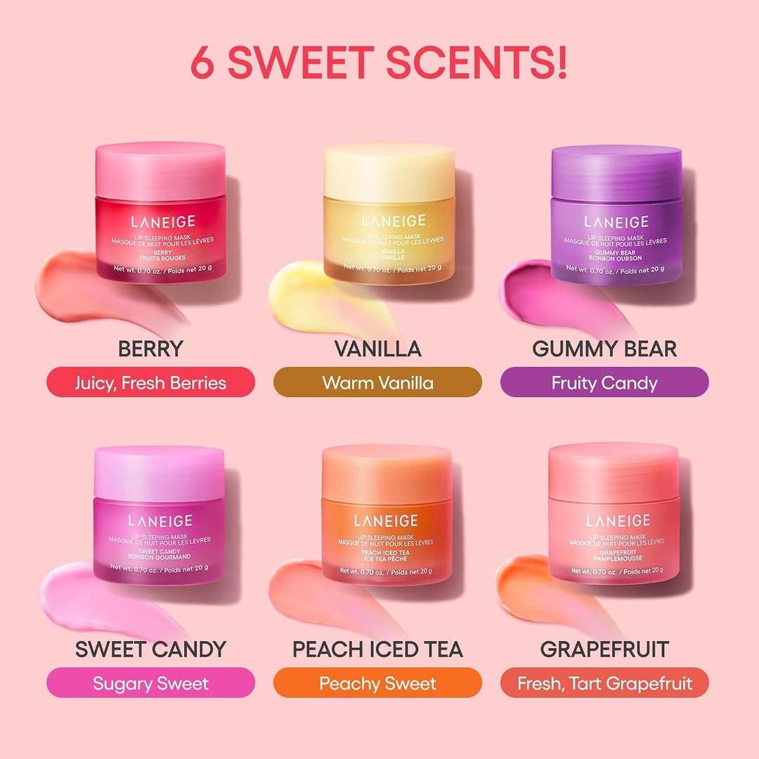 LANEIGE Lip Sleeping Mask: Hydrating &amp; Nourishing Korean Overnight Lip Treatment Mask with Shea Butter, Vitamin C &amp; Murumuru, Antioxidants for Flaky, Dry Lips | Korean Skin Care