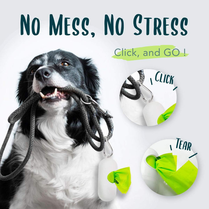 Dog Poop Bag with Holder, Compostable Dog Bags for Poop, Vegetable-Based Doggy Poop Bags, Eco-Friendly, Unscented, Extra Thick and Leak Proof, 120 Counts, 10 Rolls, 9 X 13 Inches