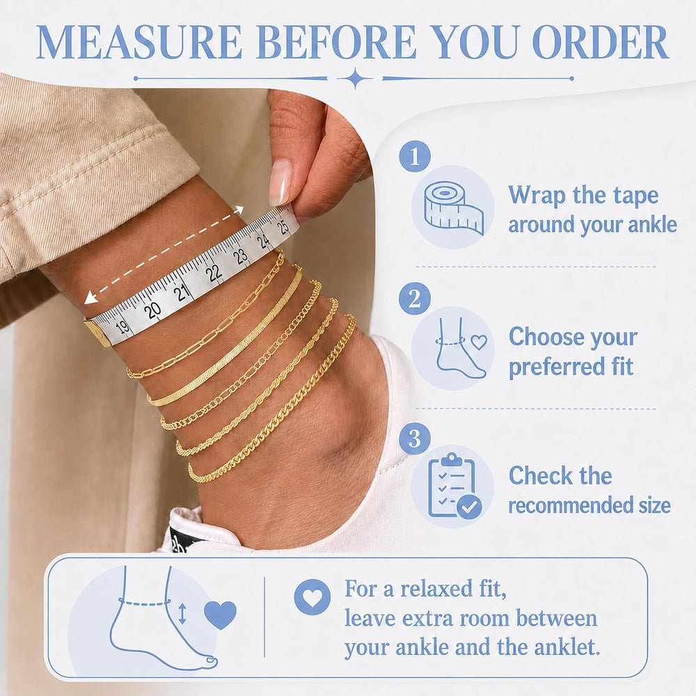 Gold/Silver Plated Anklet Bracelets for Women Waterproof plus Size Cuban Link Chain Ankle Bracelet for Large Ankle 9-12Inch - Gold