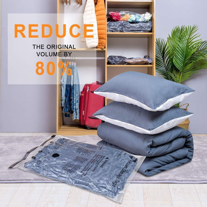 Vacuum Seal Bags for Clothing Travel &amp; Home Storage, Travel Vacuum Bags with Electric Pump,Space Saver for Blankets, Comforters, Pillows, Clothes,10 Medium