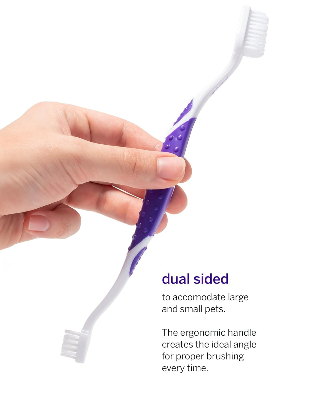 Professional Pet Toothbrush - Patented 45 Degree Cat &amp; Dog Toothbrush for Small &amp; Large Animals - Pet Accessories for Dental Care - VOHC Approved Teeth Cleaning - Dog Toothpaste Not Included