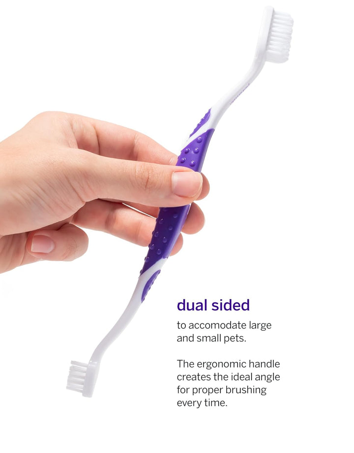 Professional Pet Toothbrush - Patented 45 Degree Cat &amp; Dog Toothbrush for Small &amp; Large Animals - Pet Accessories for Dental Care - VOHC Approved Teeth Cleaning - Dog Toothpaste Not Included