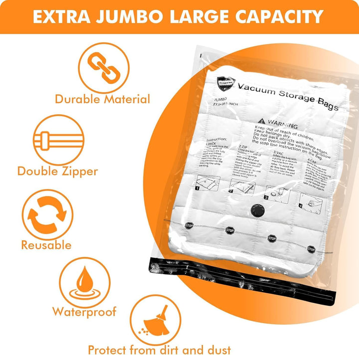 Vacuum Seal Bags for Clothing Travel &amp; Home Storage, Travel Vacuum Bags with Electric Pump,Space Saver for Blankets, Comforters, Pillows, Clothes,10 Medium
