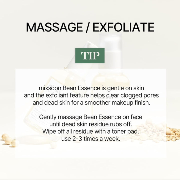 Bean Essence Korean Skin Care, Gentle AHA Exfoliating Essence for Glass Skin Glow, Hydrating Face Serum with Fermented Bean, Smooth Skin, 30Ml / 1.01 Fl.Oz. Korean Glass Skin Care