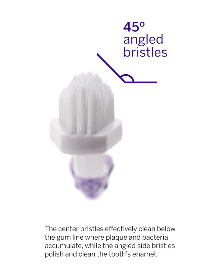 Professional Pet Toothbrush - Patented 45 Degree Cat &amp; Dog Toothbrush for Small &amp; Large Animals - Pet Accessories for Dental Care - VOHC Approved Teeth Cleaning - Dog Toothpaste Not Included