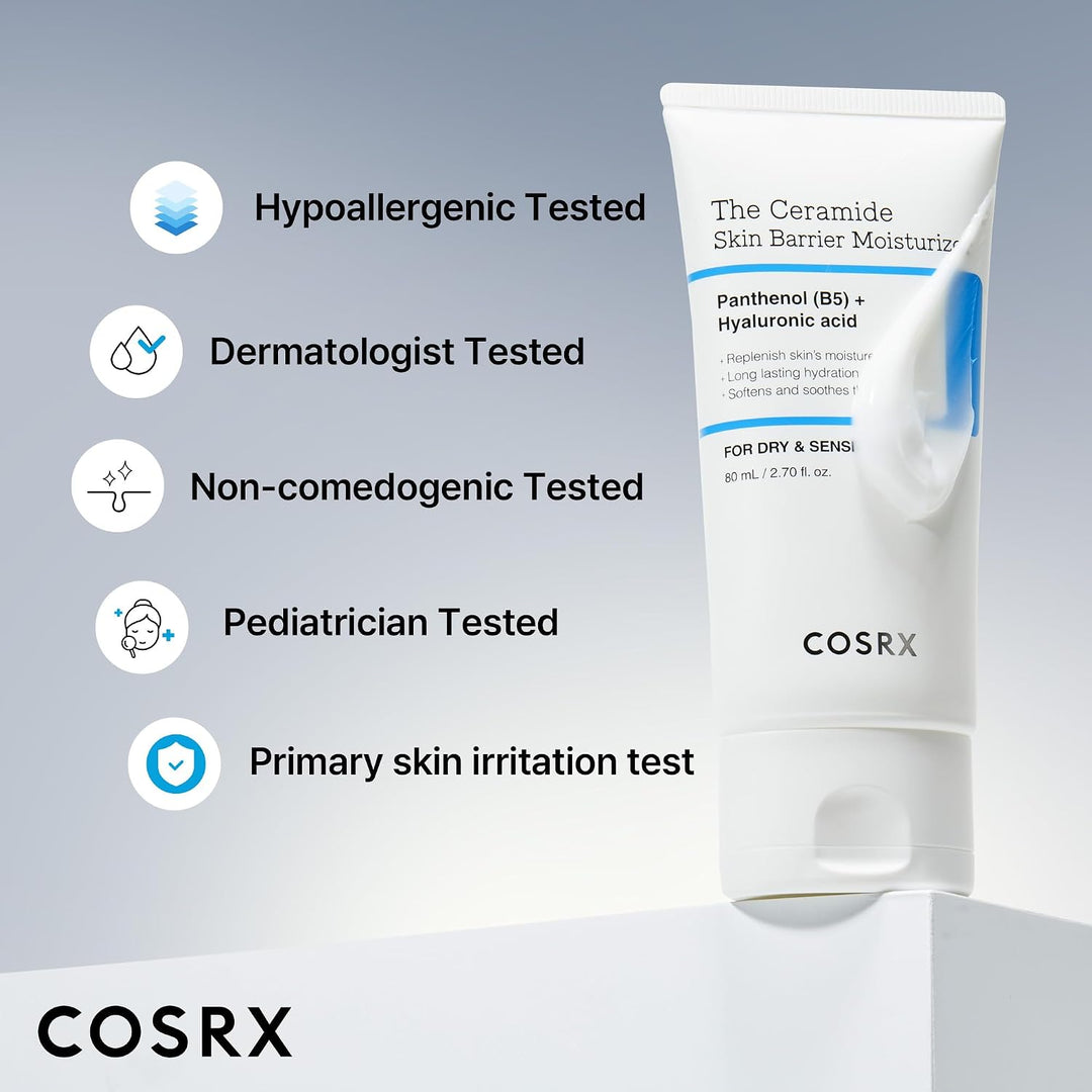 Ceramide Skin Barrier Moisturizer for Face with 7 Ceramides, Hyaluronic Acid &amp; Panthenol, Barrier Repair Face Cream for Dry &amp; Sensitive Skin, 2.7 Oz, Korean Face Moisturizer, Korean Skin Care