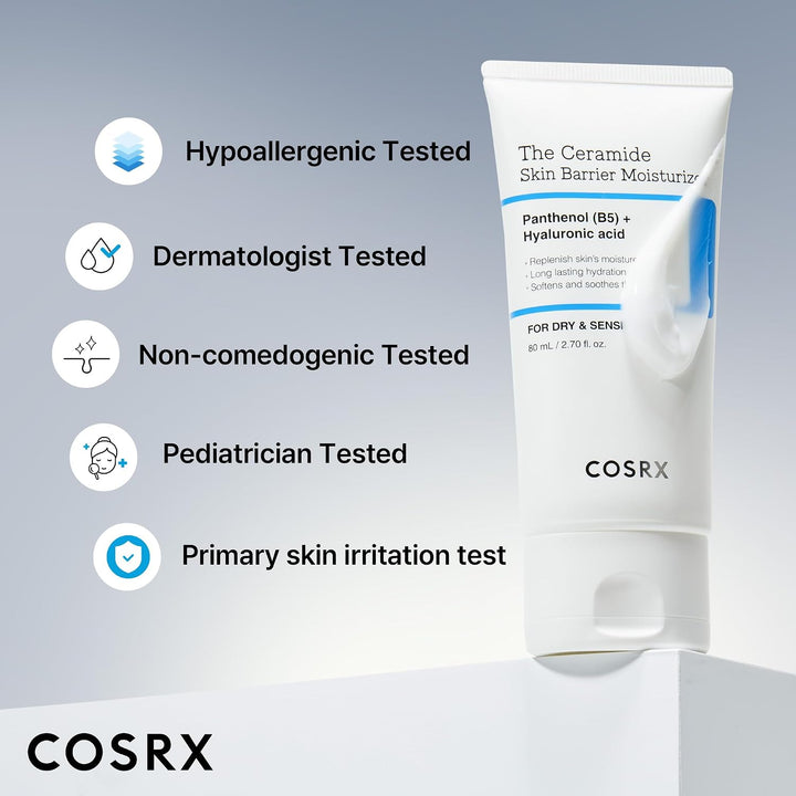 Ceramide Skin Barrier Moisturizer for Face with 7 Ceramides, Hyaluronic Acid &amp; Panthenol, Barrier Repair Face Cream for Dry &amp; Sensitive Skin, 2.7 Oz, Korean Face Moisturizer, Korean Skin Care