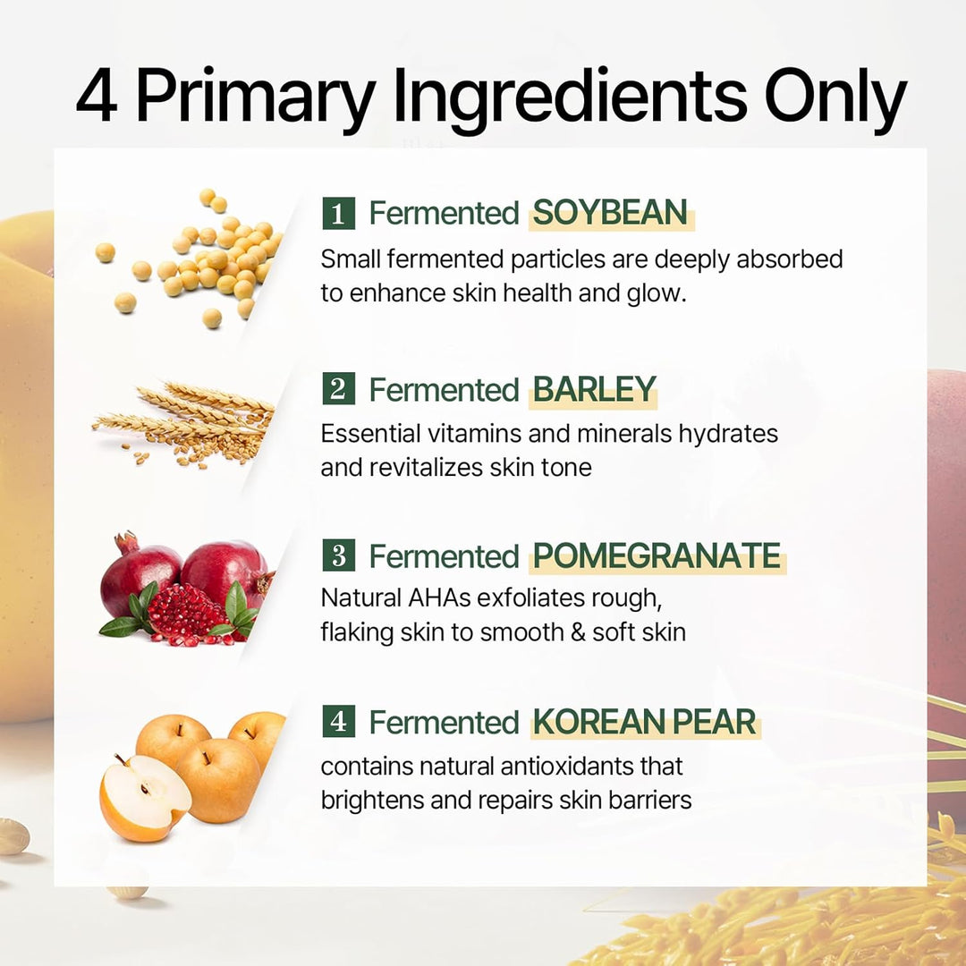 Bean Essence Korean Skin Care, Gentle AHA Exfoliating Essence for Glass Skin Glow, Hydrating Face Serum with Fermented Bean, Smooth Skin, 30Ml / 1.01 Fl.Oz. Korean Glass Skin Care