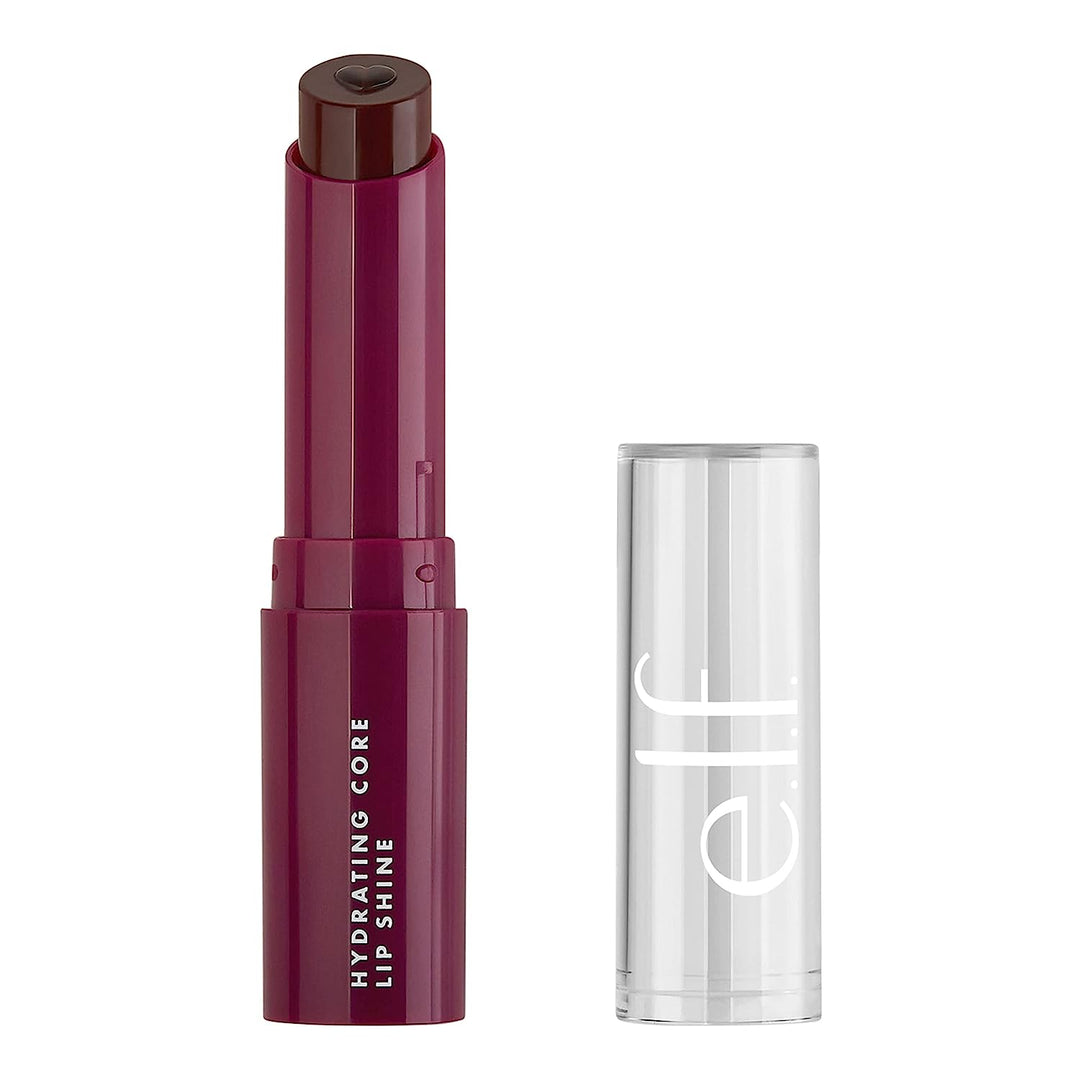 Hydrating Core Lip Shine with Shea Butter &amp; Vitamin E, Tinted Lip Balm for a Smooth, Glossy Finish &amp; Long-Lasting Moisture, Ecstatic Deep Berry