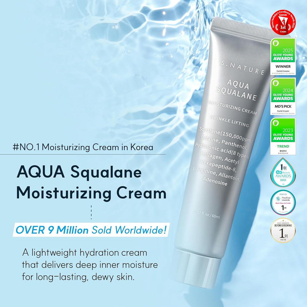 Pore Minimizing Moisturizer for Dry & Sensitive Skin Squalane Hydrating Face Cream, Tightening & Smoothing Pores, Lightweight Korean Skincare, 2.7 Fl Oz