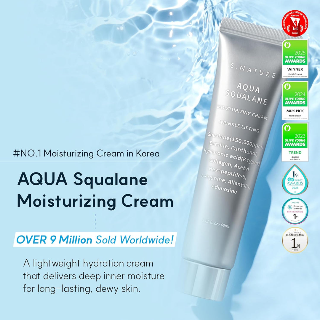 Pore Minimizing Moisturizer for Dry &amp; Sensitive Skin Squalane Hydrating Face Cream, Tightening &amp; Smoothing Pores, Lightweight Korean Skincare, 2.7 Fl Oz