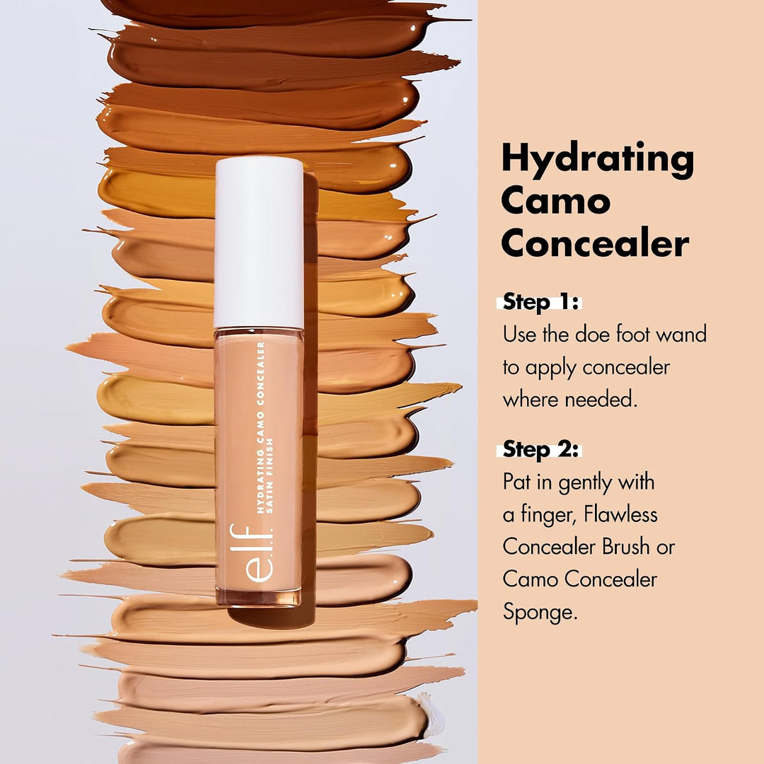 Hydrating Camo Concealer, Covers Blemishes &amp; Under-Eye Circles, Full-Coverage &amp; Delivers a Satin Finish, Vegan &amp; Cruelty-Free, Fair Beige