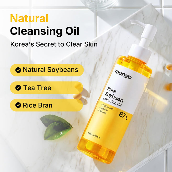 MANYO Pure Cleansing Oil, Natural Oil Cleanser for Face, Makeup Blackhead Remover, Korean Skin Care, 6.76 Fl Oz (200Ml)