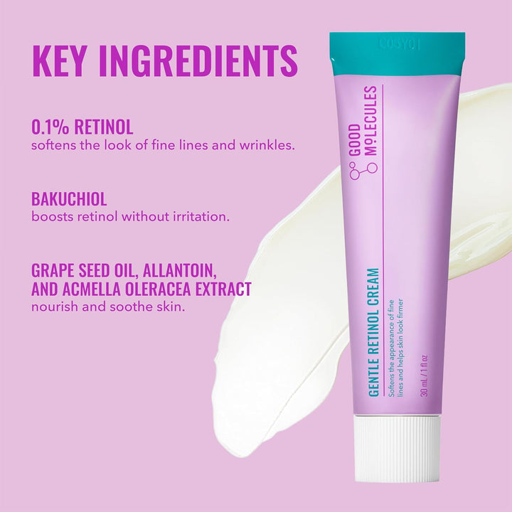 Gentle Retinol Cream, Retinol Night Cream for Face, 1 Fl Oz