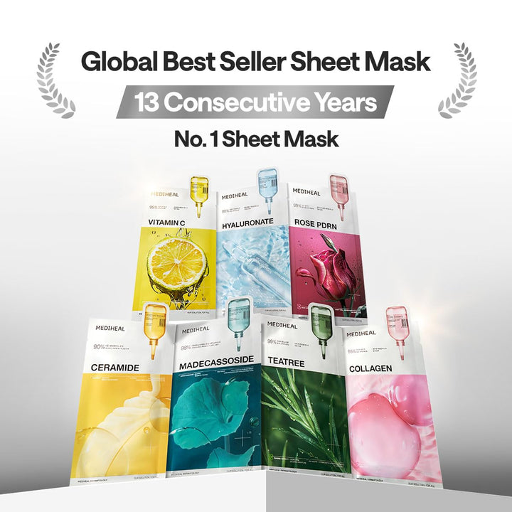 Essential Face Mask [Collagen] 10 Pcs. for Plumping Hydration, Glass Skin &amp; Skin Nourishment - Travel Essentials, Korean Beauty Sheet Mask