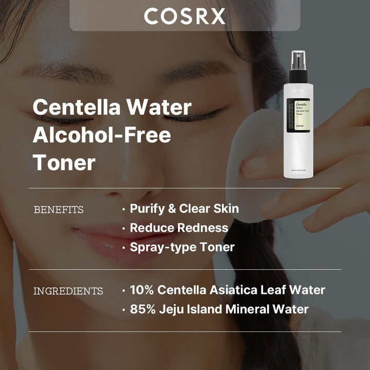 Alcohol-Free Cica Toner, 150Ml / 5.07 Fl.Oz | Spray-Type Korean Toner with Centella Asiatica for Hydrating &amp; Soothing Redness | Korean Skin Care, Not Tested on Animals, Paraben Free