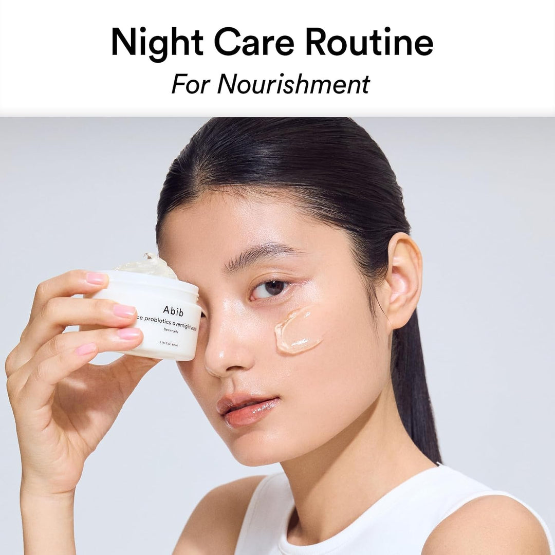 Rice Probiotics Overnight Face Mask Barrier Jelly 2.7 Fl Oz | Korean Sleeping Mask for Glass Skin | Moisturizing &amp; Slugging Cream
