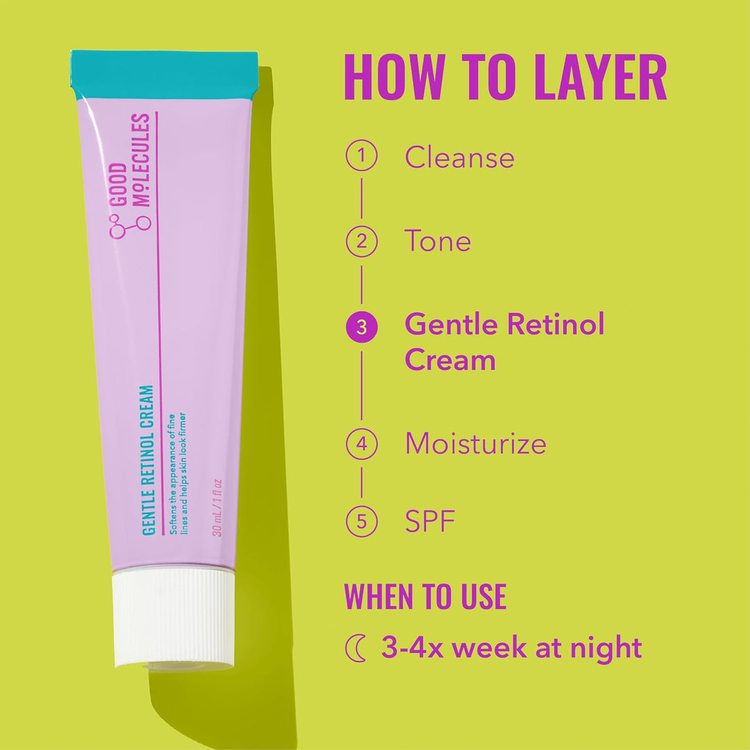 Gentle Retinol Cream, Retinol Night Cream for Face, 1 Fl Oz