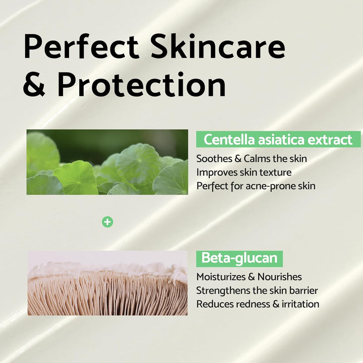 Centella Calming Moisture Daily Sunscreen SPF 50+ PA++++ Matte &amp; No White Cast Centella Asiatica Dry Oily Sensitive Vegan Korean Skincare