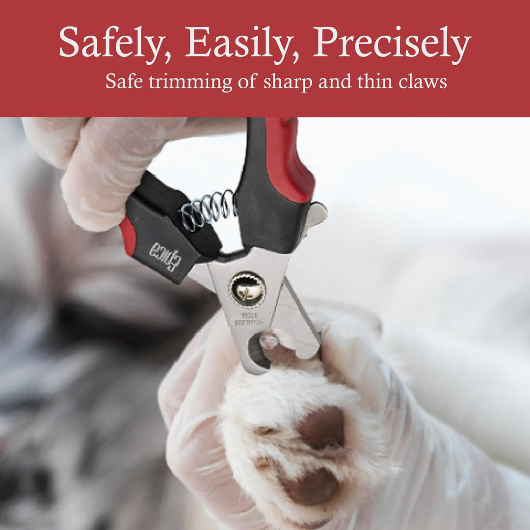 Professional Dog Nail Clipper, Nail Clippers for Large Dog, Easy and Safe Grooming Clippers, Cat Claw Trimmer with Safety Guard (Small/Medium)