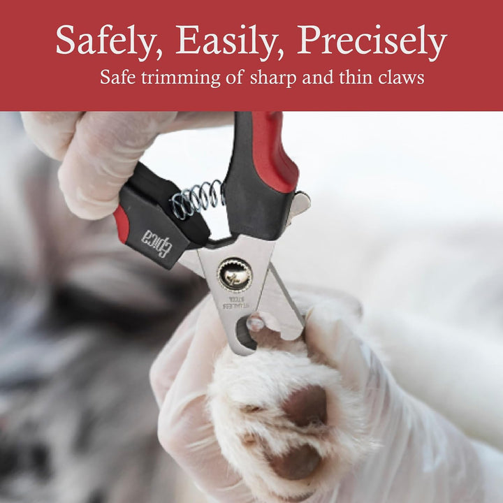 Professional Dog Nail Clipper, Nail Clippers for Large Dog, Easy and Safe Grooming Clippers, Cat Claw Trimmer with Safety Guard (Small/Medium)